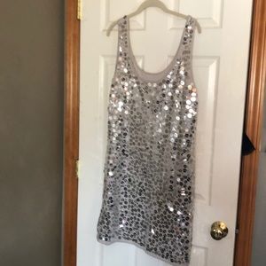 Size XL Silver Sequin party dress